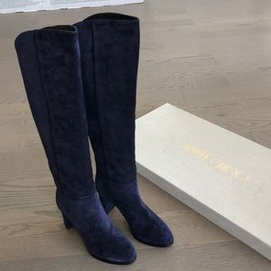 Jimmy Choo Navy Suede Boots